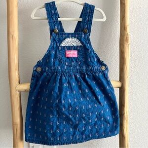 Vintage OshKosh B'gosh Blue Denim toddler Girls Overall dress